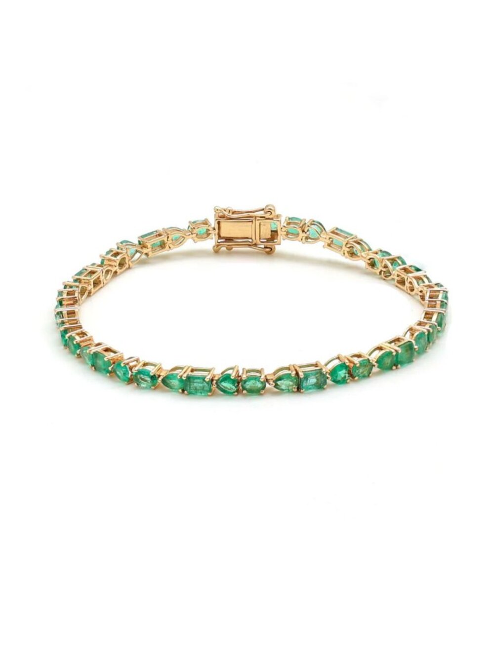Emerald Elegance 14K (Custom) Yellow Gold Tennis Bracelet